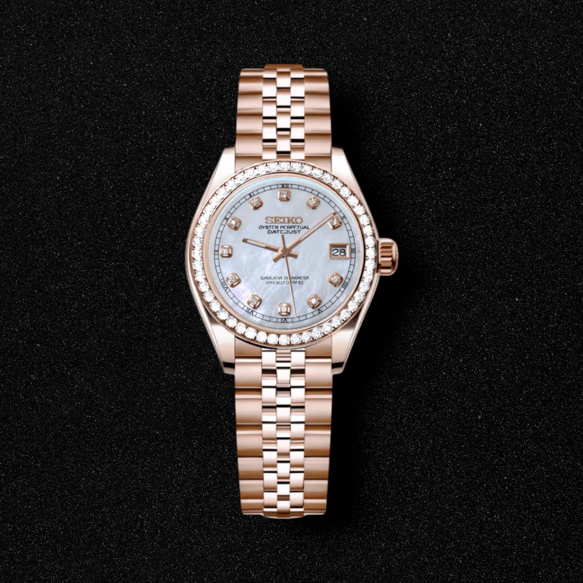 Lady Seikojust Pearl White Diamond Dial